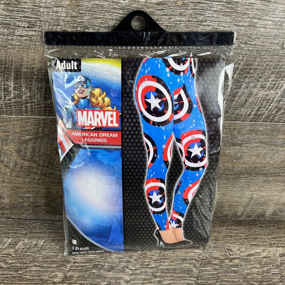 Brand New Marvel American Dream Leggings Adult OSFM Halloween Costume Cosplay